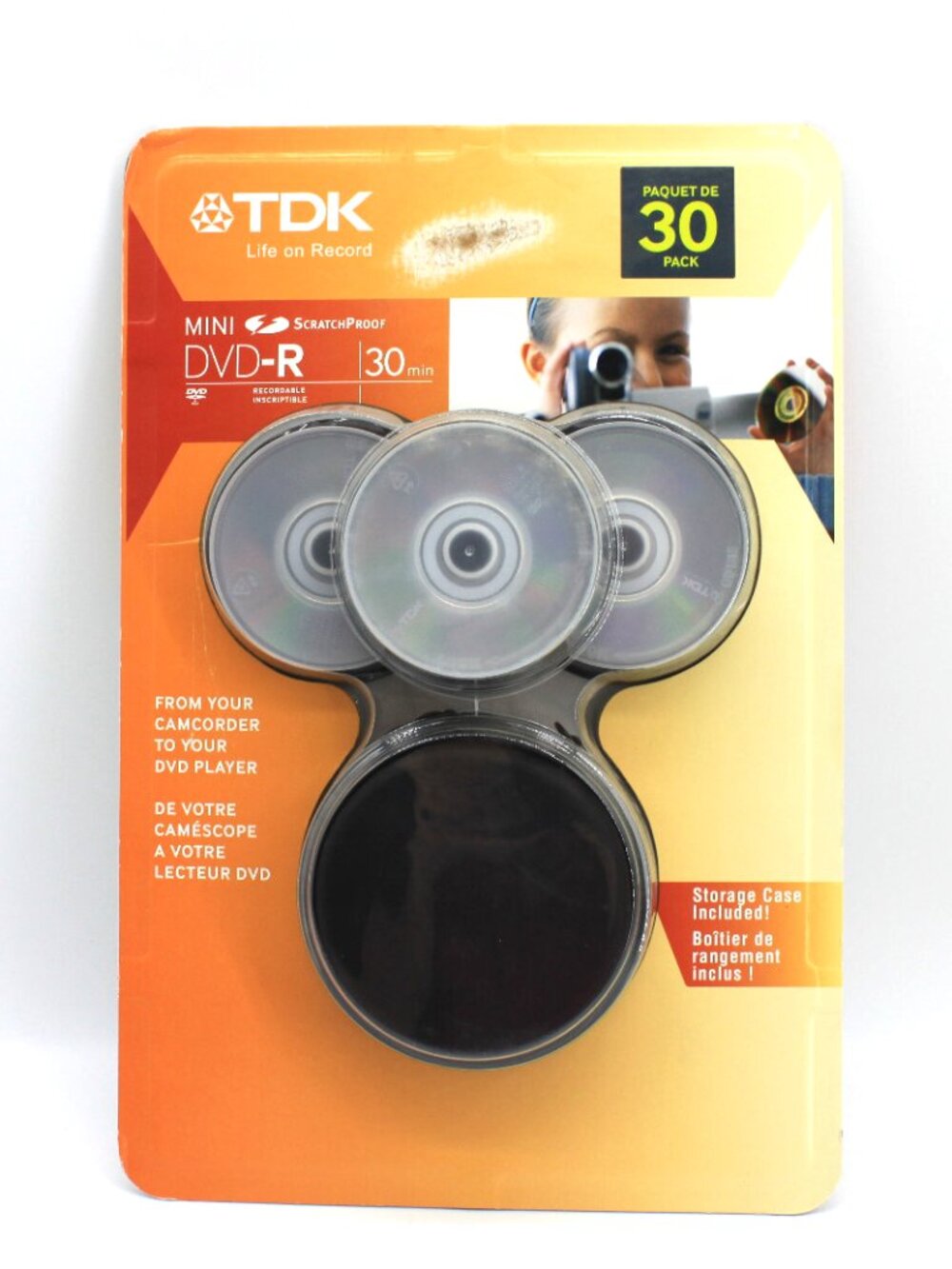 TDK Mini Archival DVD-R 30 Pack 30 Min Record Scratch Proof + Storage New